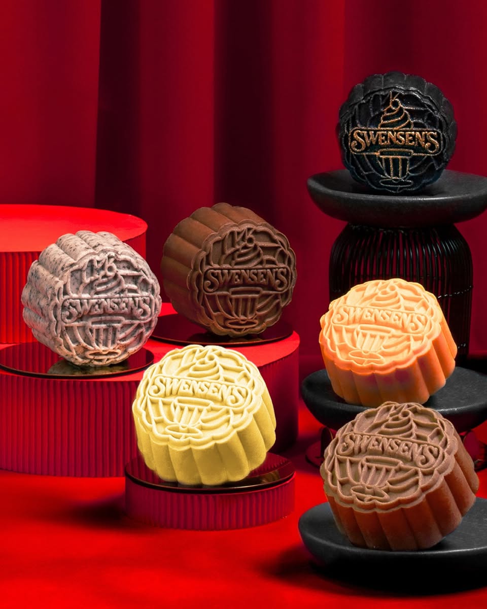Display of innovative mooncakes from different vendors