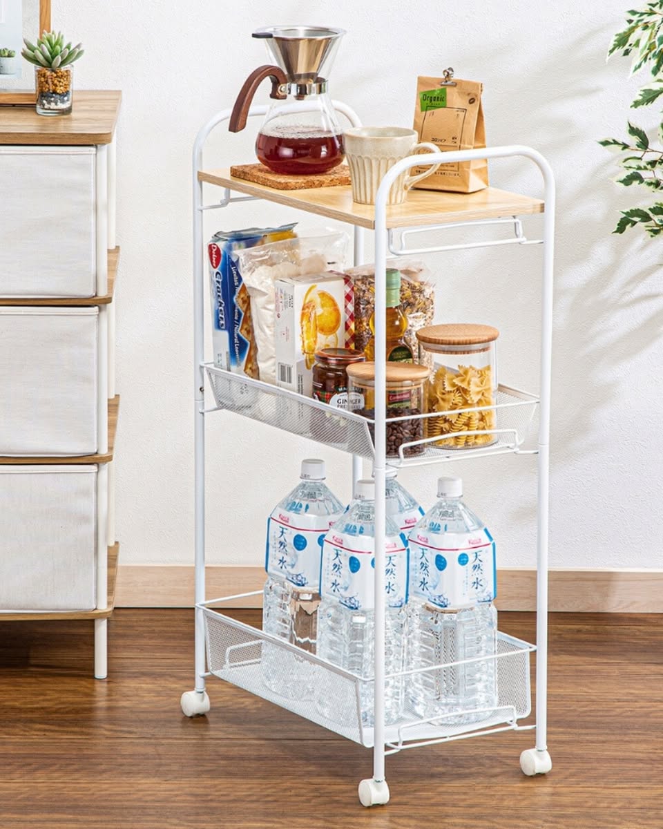 Organized living space featuring Nitori storage solutions