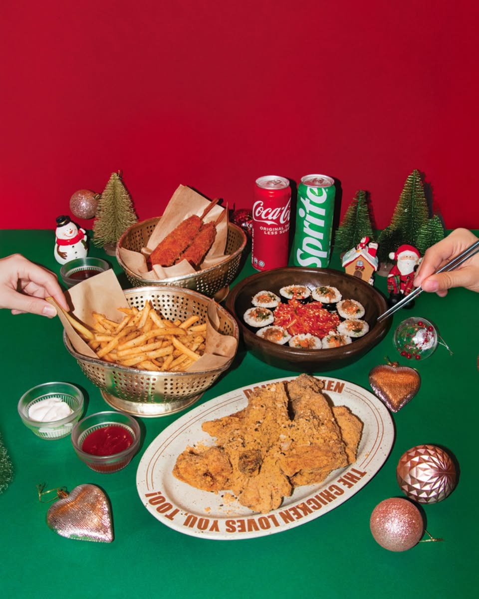An inviting restaurant interior, ready for Christmas celebrations.