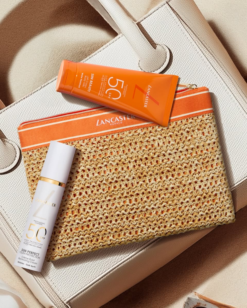 Sun-kissed beauty products and travel accessories