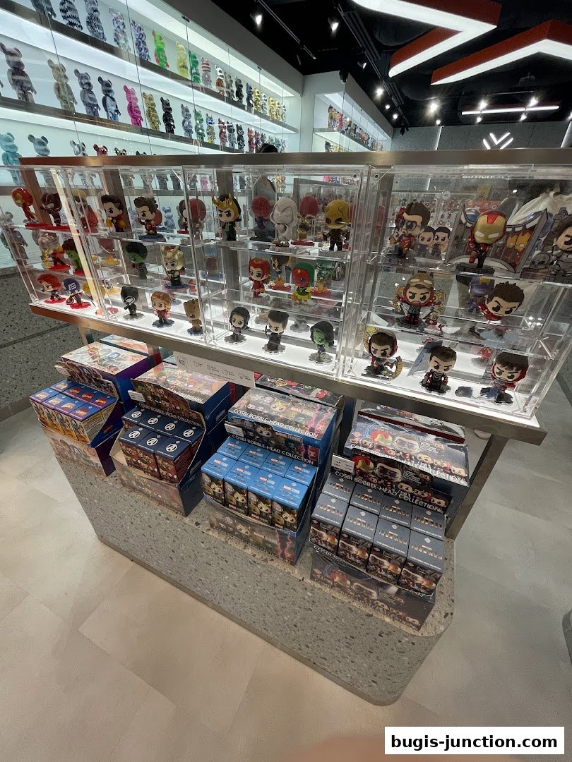 ActionCity Bugis Junction shop interior displaying collectible figures and merchandise.