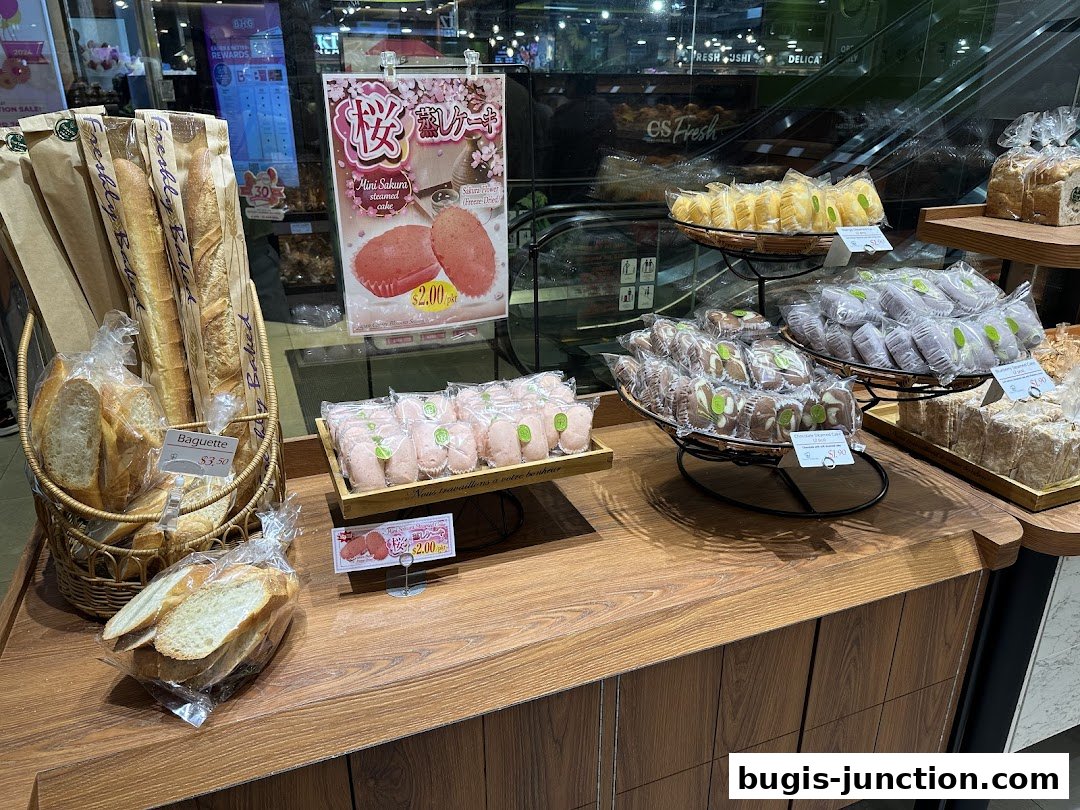 A display of freshly baked bread and pastries at the Four Leaves bakery.
