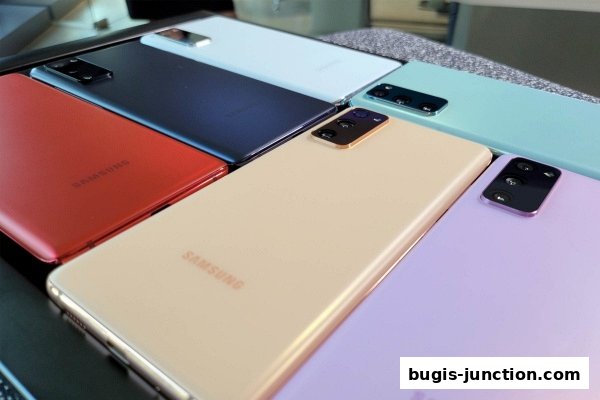 A collection of Samsung smartphones in various vibrant colors, showcasing their sleek design.