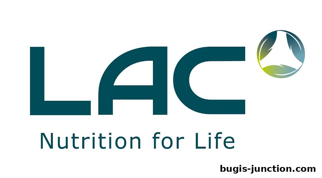 The logo for LAC Nutrition for Life, featuring the brand name and a circular emblem with leaves.