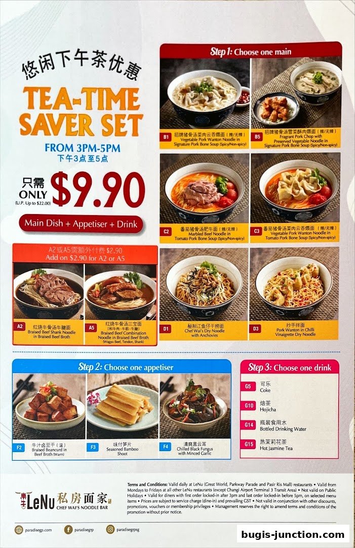 LeNu Chef Wais Noodle Bar 樂牛私房面家 at Bugis Junction