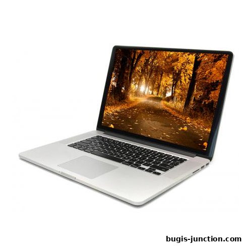 A silver laptop with a scenic autumn road displayed on its screen.