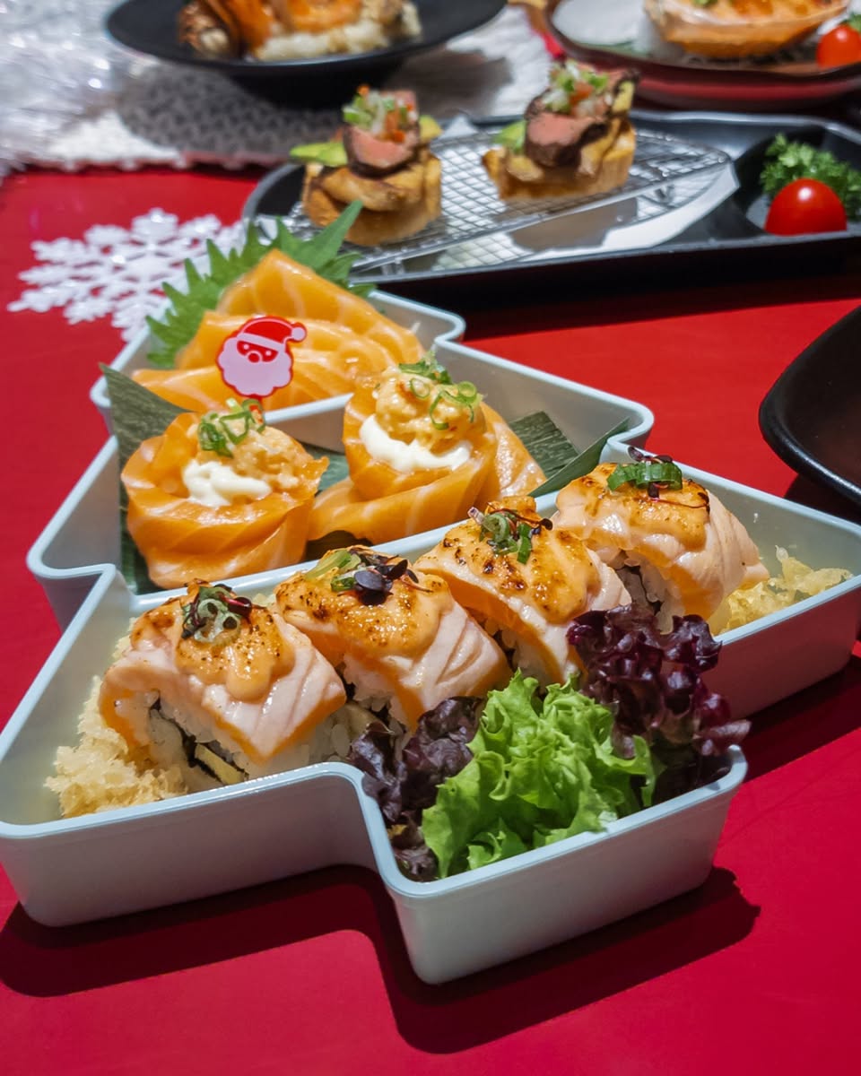 Friends and family enjoying a meal together during the festive season.